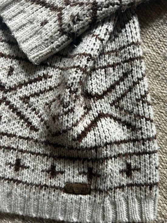 Element Cream-Trimmed Brown Marled Knit Sweater - Picture 3 of 4